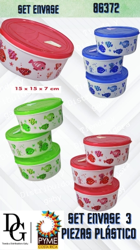 Set Envases Pl&aacute;sticos 3 PZAS - Imagen principal