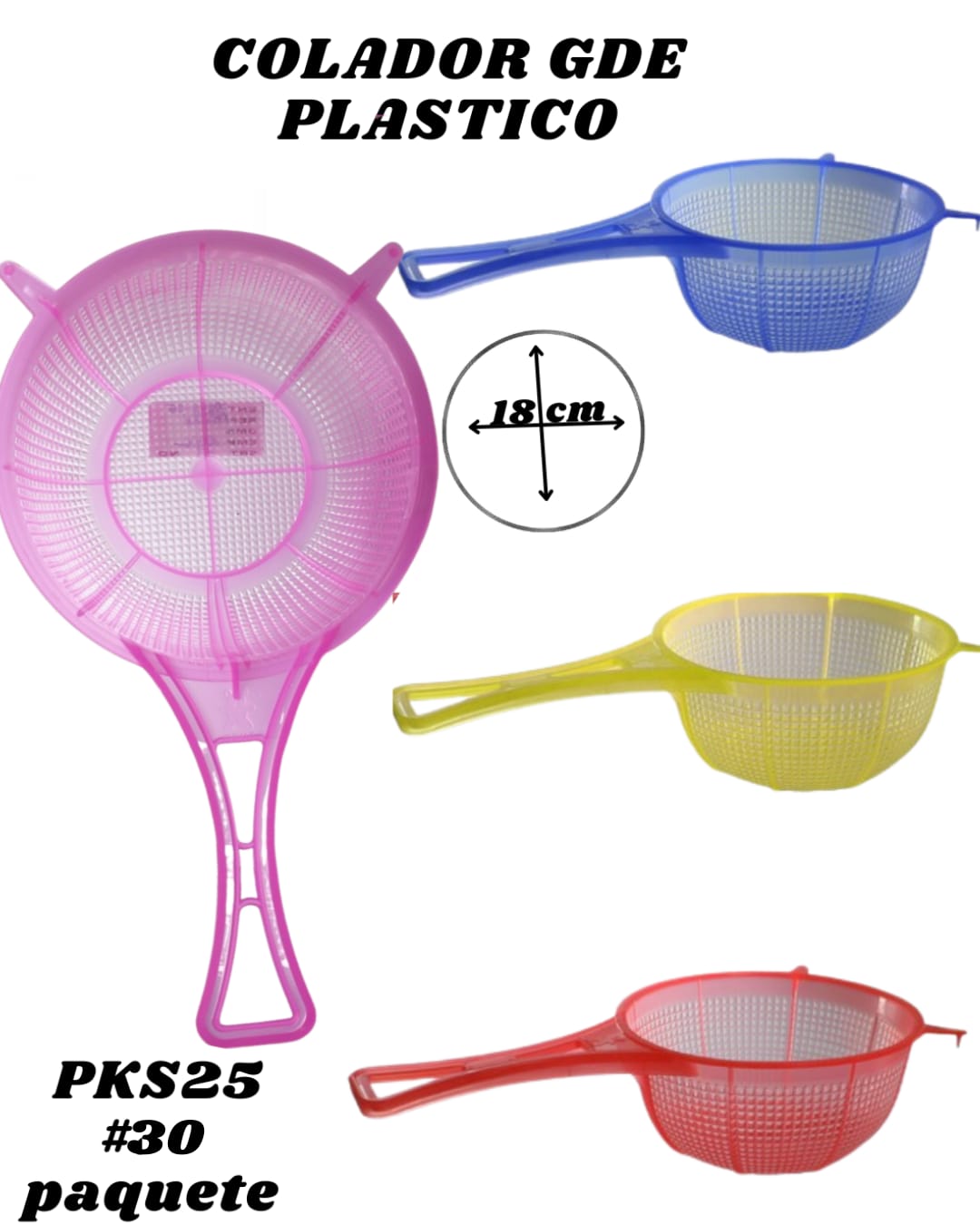 6 Coladores Pl&aacute;sticos - Imagen principal