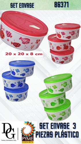 Set Envases Pl&aacute;sticos 3 PZAS - Imagen principal