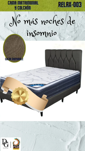 Set Cama Matrimonial y Colch&oacute;n - Imagen principal
