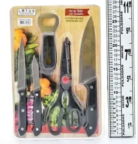 Set Cuchillos Tabla De Picar 5PZAS - Imagen principal