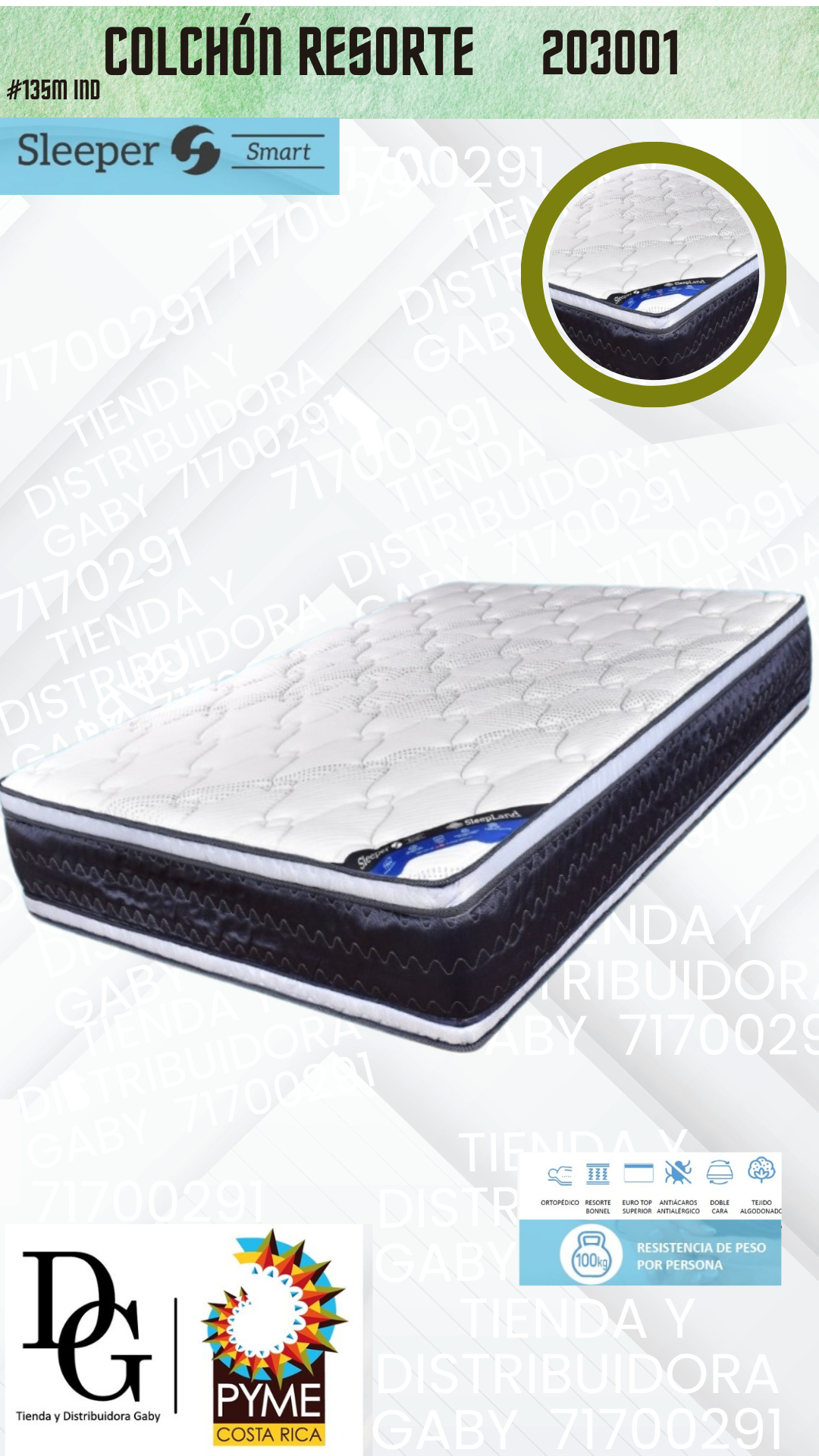 Colch&oacute;n Ortop&eacute;dico Sleeper Individual 12" - Imagen principal