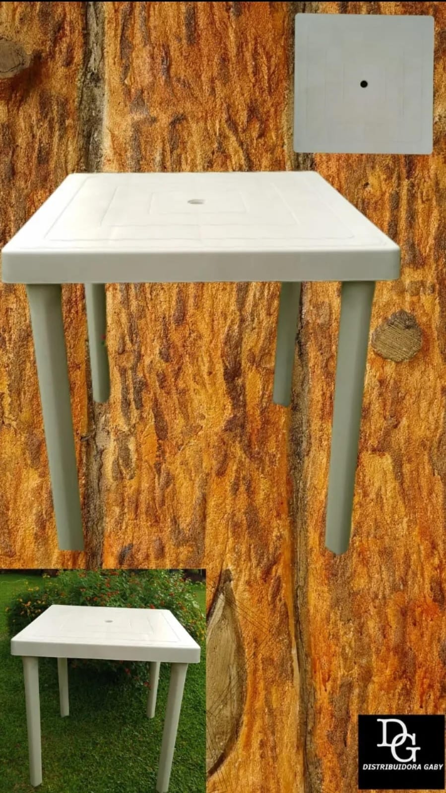 Mesa Cuadrada Pl&aacute;stica - Imagen principal