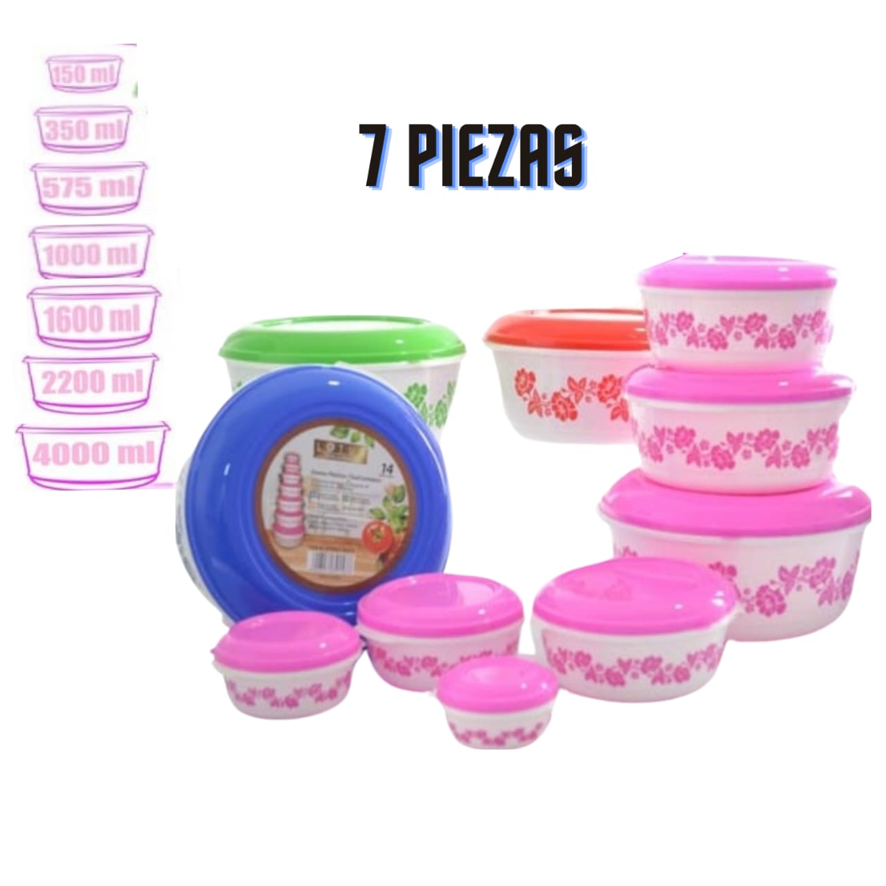 Set Envase Pl&aacute;stico 7 PZAS - Imagen principal