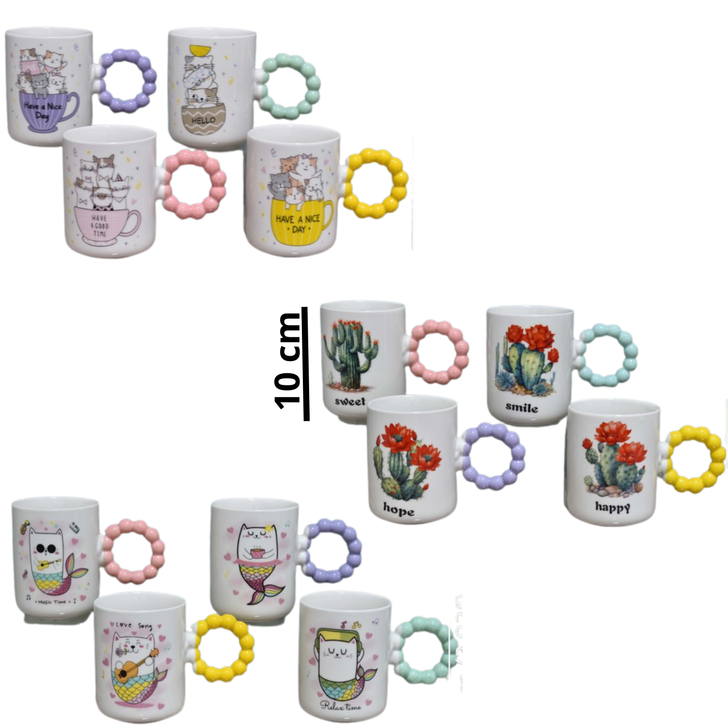 Paquete Jarras de Porcelana Agarre Circular   - Imagen principal