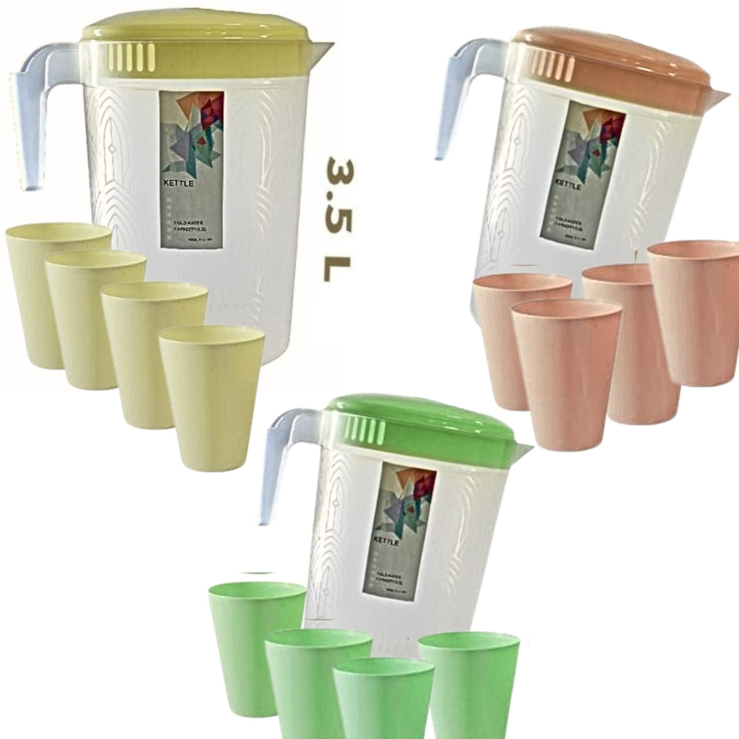 Pichel Pl&aacute;stico de 3.6L con Vasos - Imagen principal