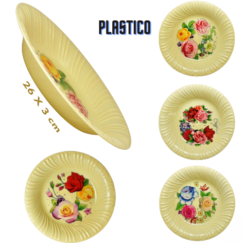 6 Platos Semi Hondos 10" Pl&aacute;sticos - Imagen principal
