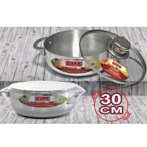 Olla de Aluminio con Tapa de Vidrio 30cm - Imagen principal