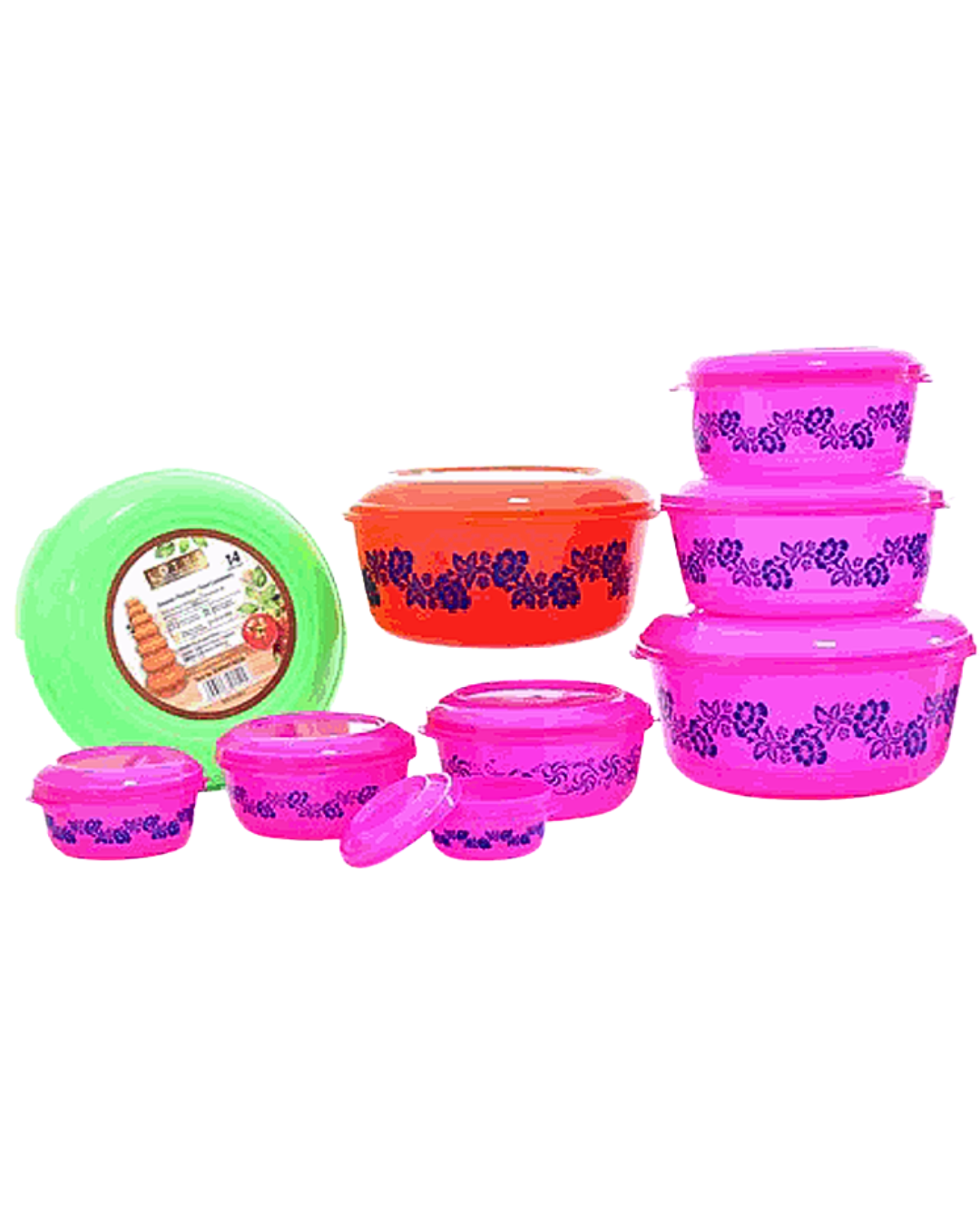 Set Envase Pl&aacute;stico 7 PZAS Ne&oacute;n  - Imagen principal