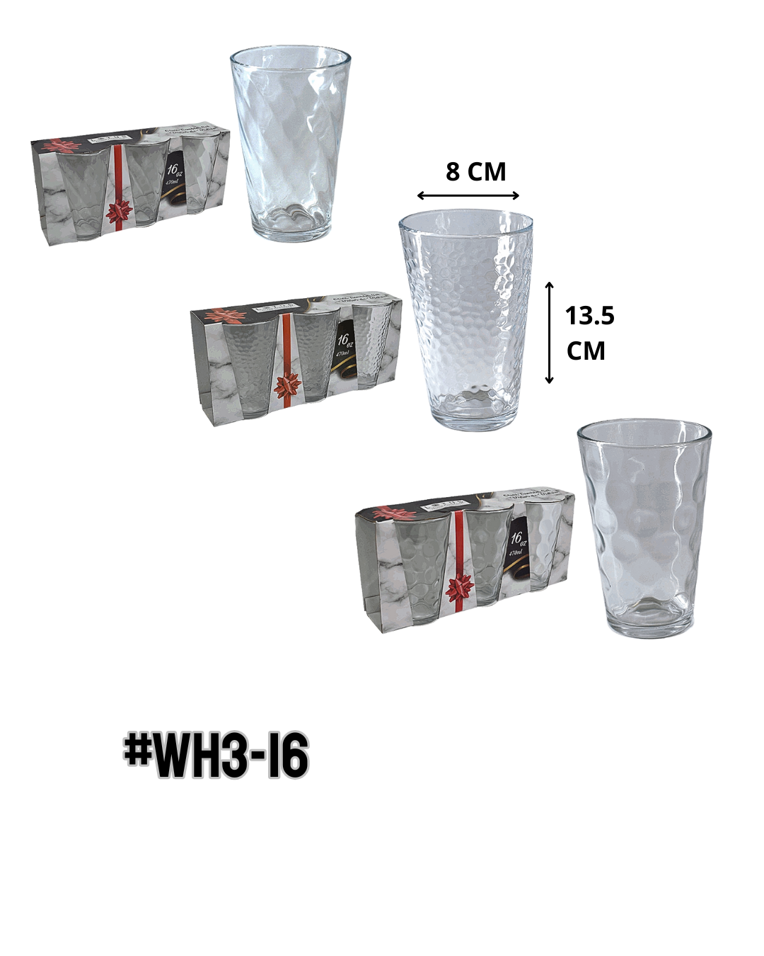Set 3 Vasos De Vidrio - Imagen principal