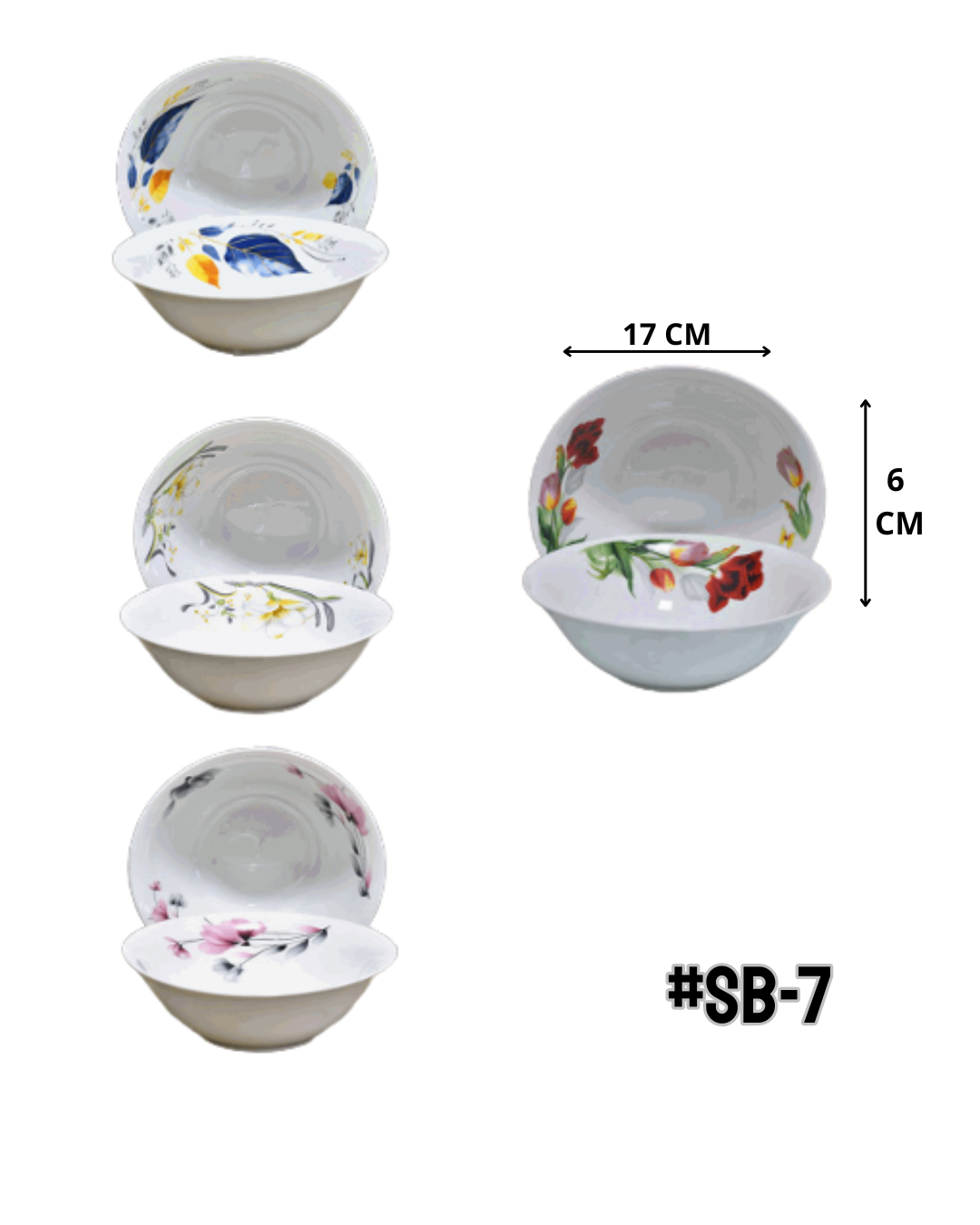 6 Platos Soperos de Porcelana 7" - Imagen principal