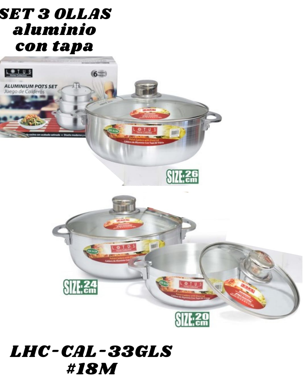 Juego de Ollas 3 PZAS - Imagen principal