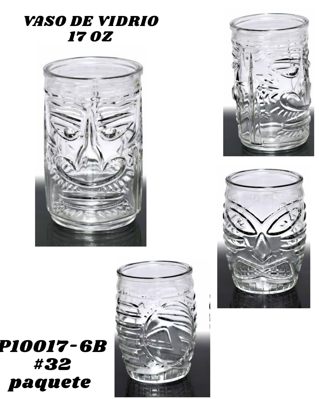 6 Vasos de Vidrio 16oz - Imagen principal