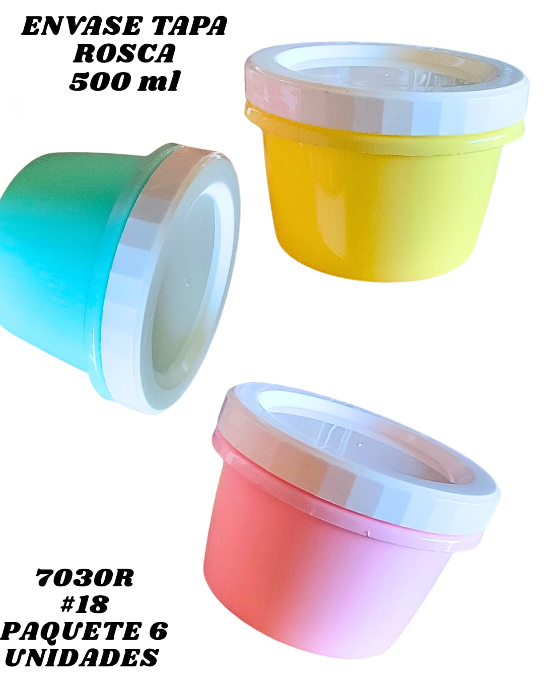 6 Envases Individual Tapa Rosca - Imagen principal