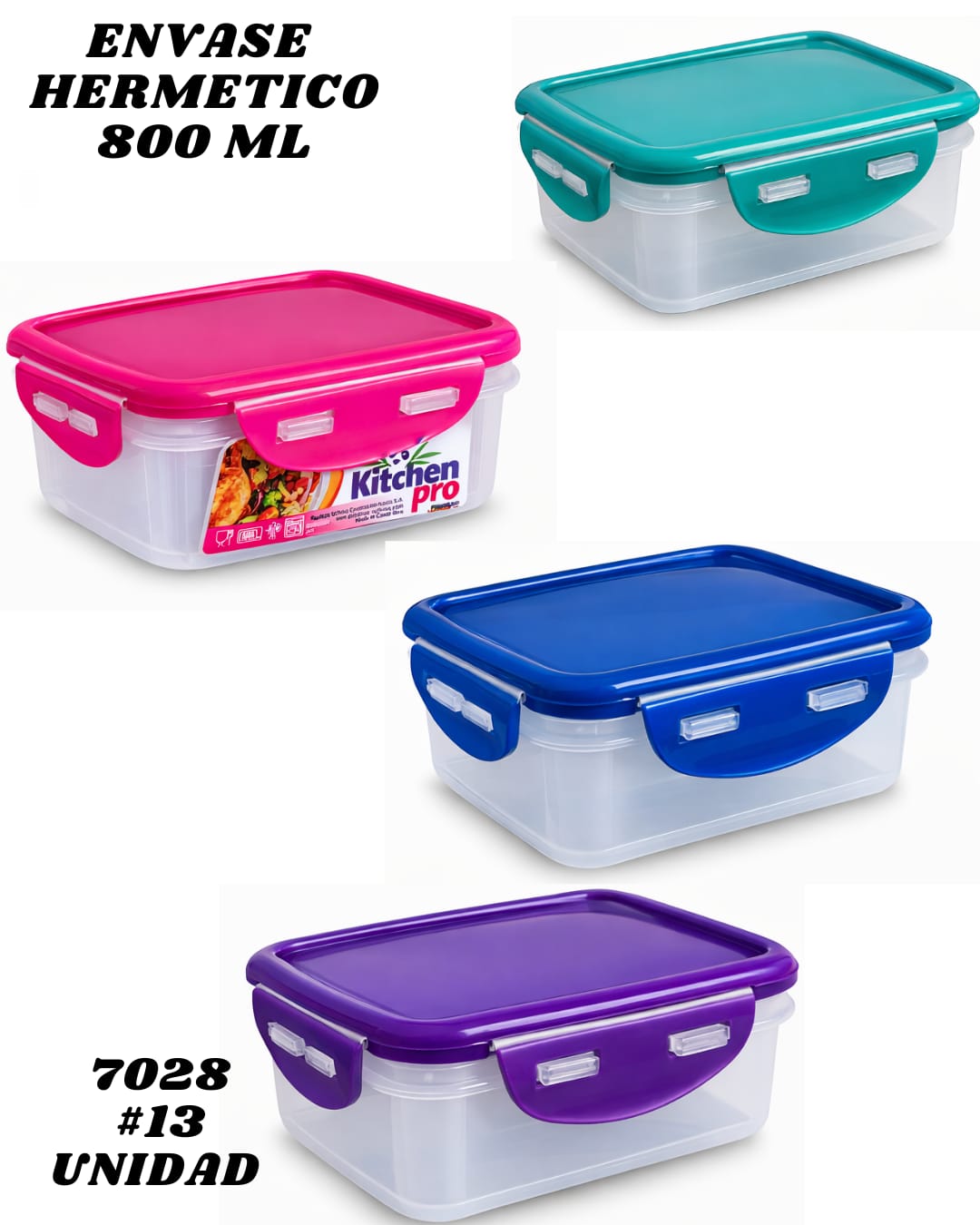 Recipiente Herm&eacute;tico-Pl&aacute;stico 800ml - Imagen principal