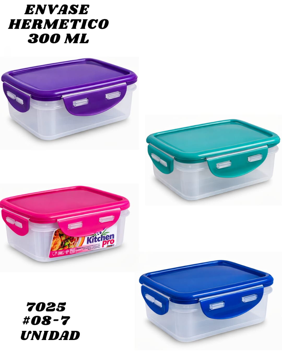 Recipiente Herm&eacute;tico-Pl&aacute;stico 300ml - Imagen principal