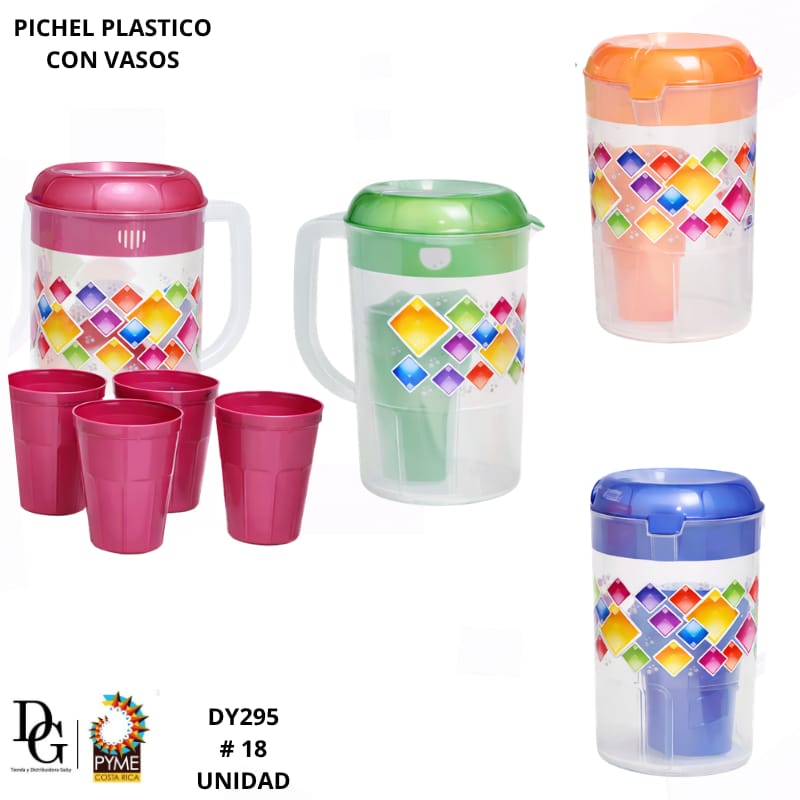 Pichel Pl&aacute;stico con Vasos 2.5L - Imagen principal