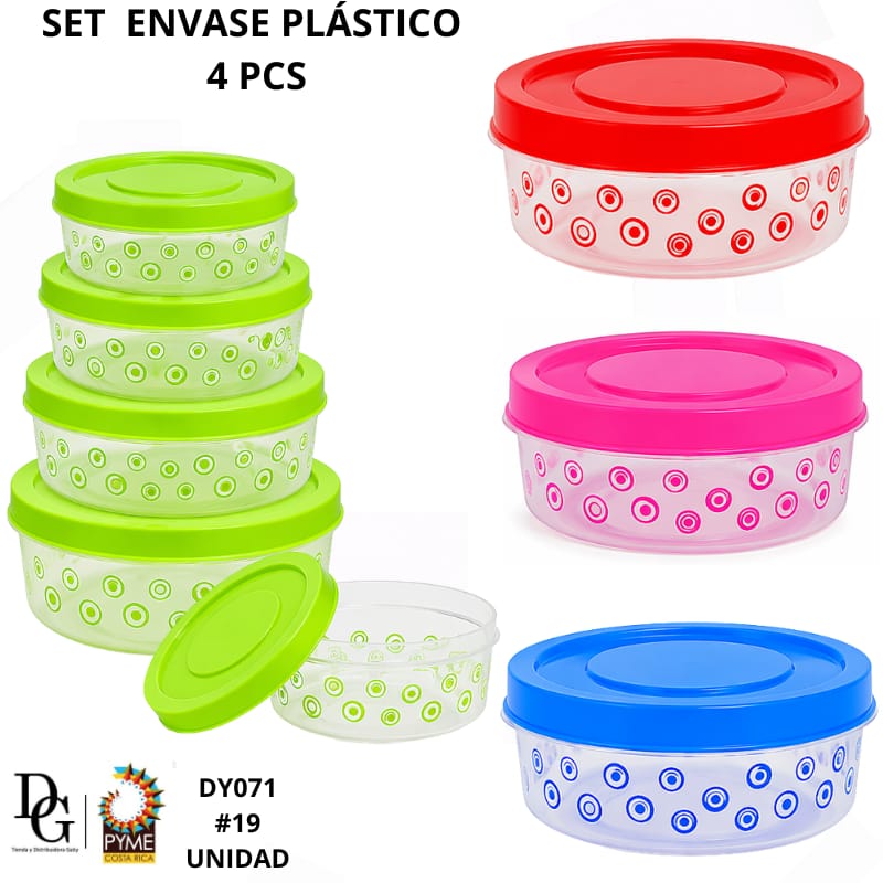 Set Envase Pl&aacute;stico 4 PZAS - Imagen principal