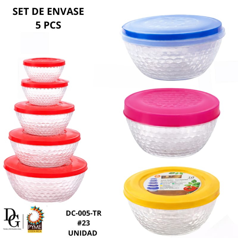 Set Envase Pl&aacute;stico 5 PZAS - Imagen principal