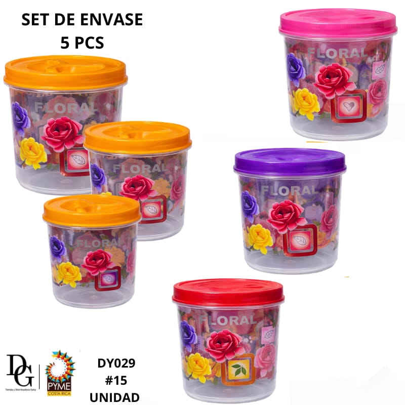 Set Envase Pl&aacute;stico Tapa Rosca 3 PZAS - Imagen principal