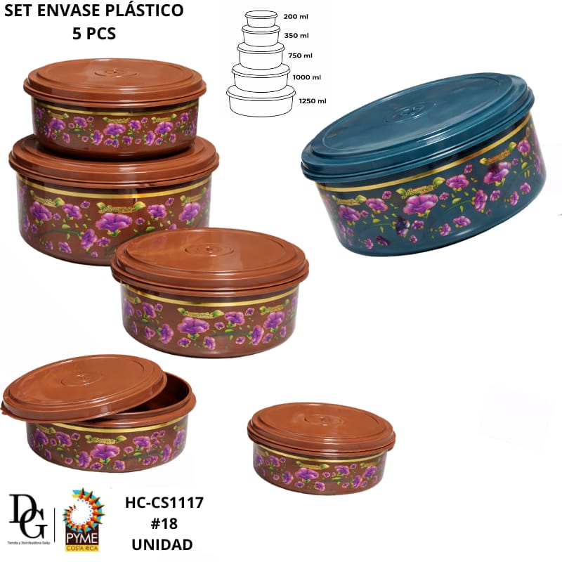 Set Envase Pl&aacute;stico 5 PZAS - Imagen principal
