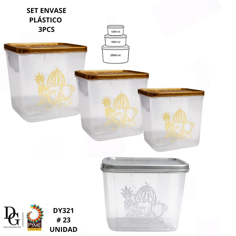 Set Envase Pl&aacute;stico 3 PZAS - Imagen principal