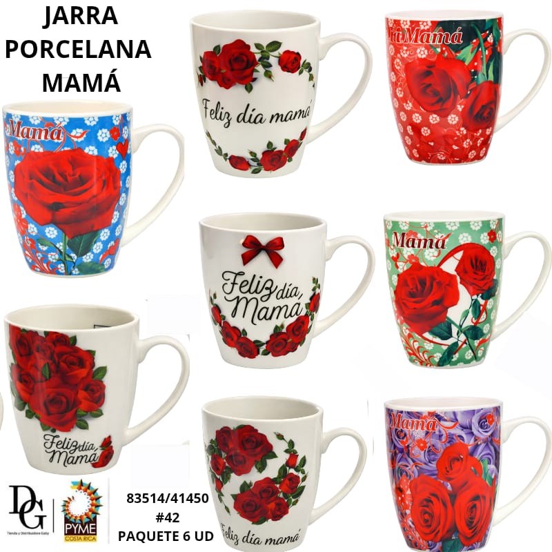 6 Jarras de Porcelana para Mam&aacute; - Imagen principal