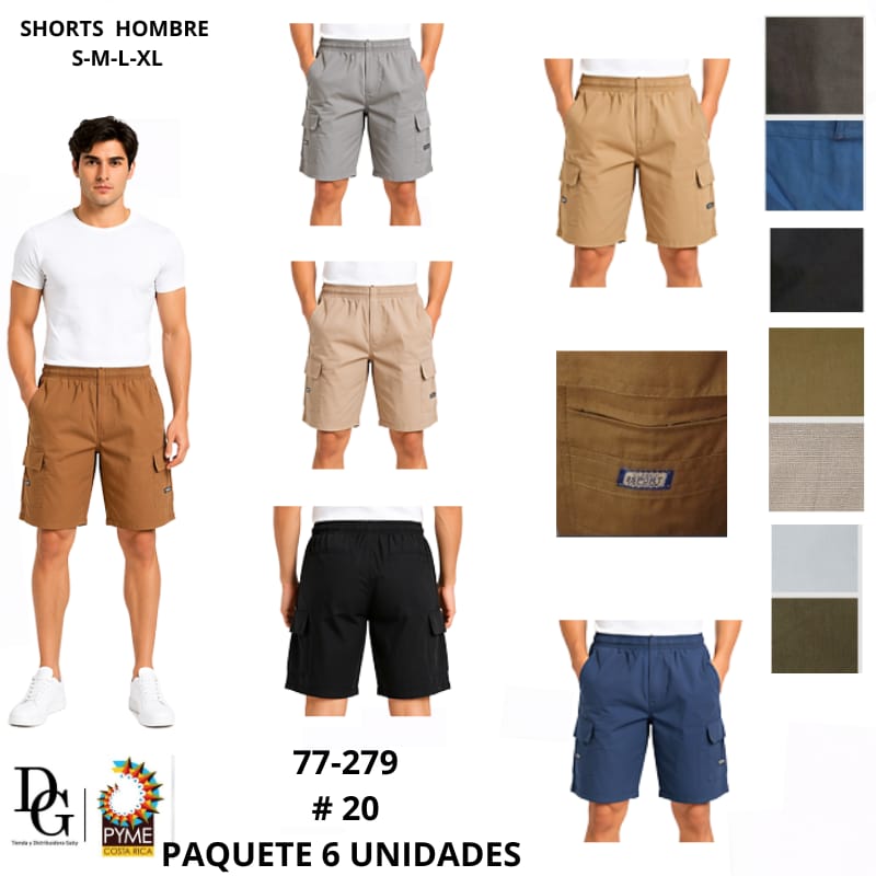 6 Shorts Cargo para Caballero - Imagen principal