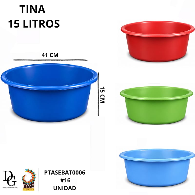 Tina Mediana 15L - Pl&aacute;stica - Imagen principal