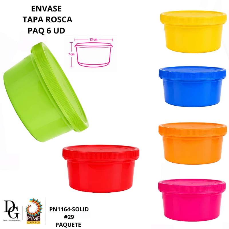 6 Envases Individual Tapa Rosca - Imagen principal