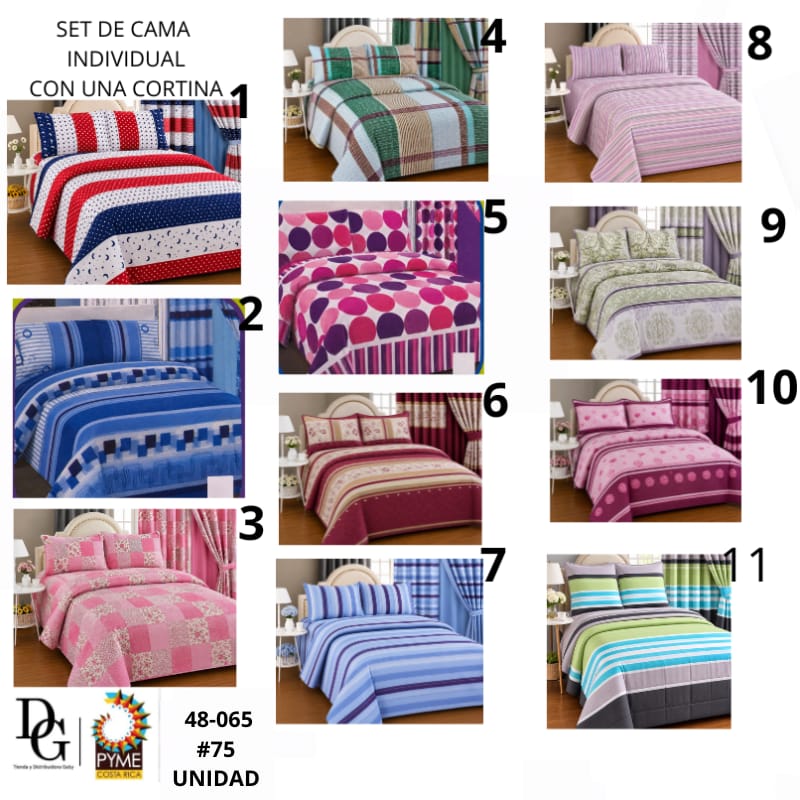 Juego de S&aacute;banas Individual con juego de cortinas - Imagen principal